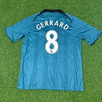Steven Gerrard Liverpool 2008 2009 Green Retro Football Jersey Kit