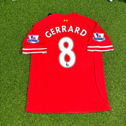 Steven Gerrard Liverpool 2013-2014 Season Red Retro Football Jersey Kit