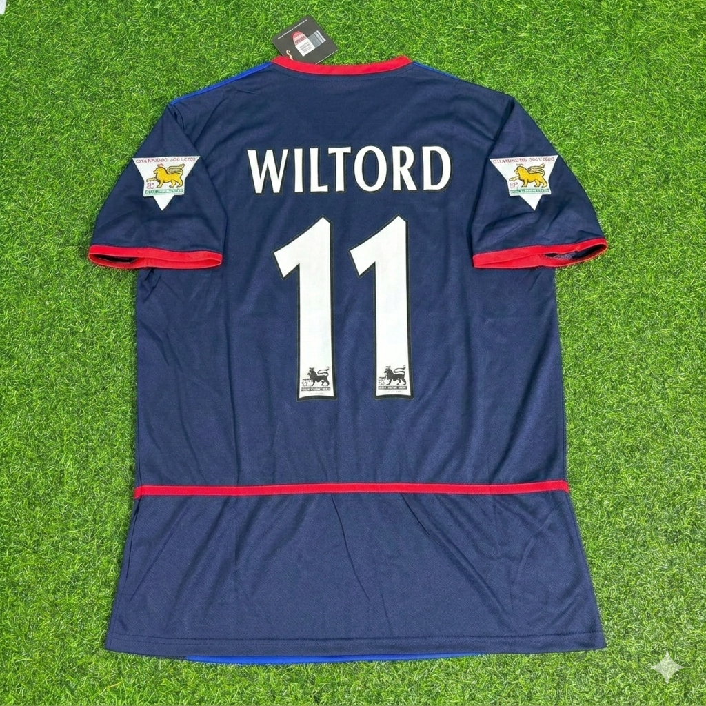 Sylvain Wiltord 11- Arsenal 2002-2004 Black Blue o2 Retro Football Jersey Kit