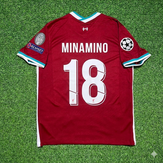 Takumi Minamino 18# Liverpool 2019 2020 Home Retro Football Jersey Kit