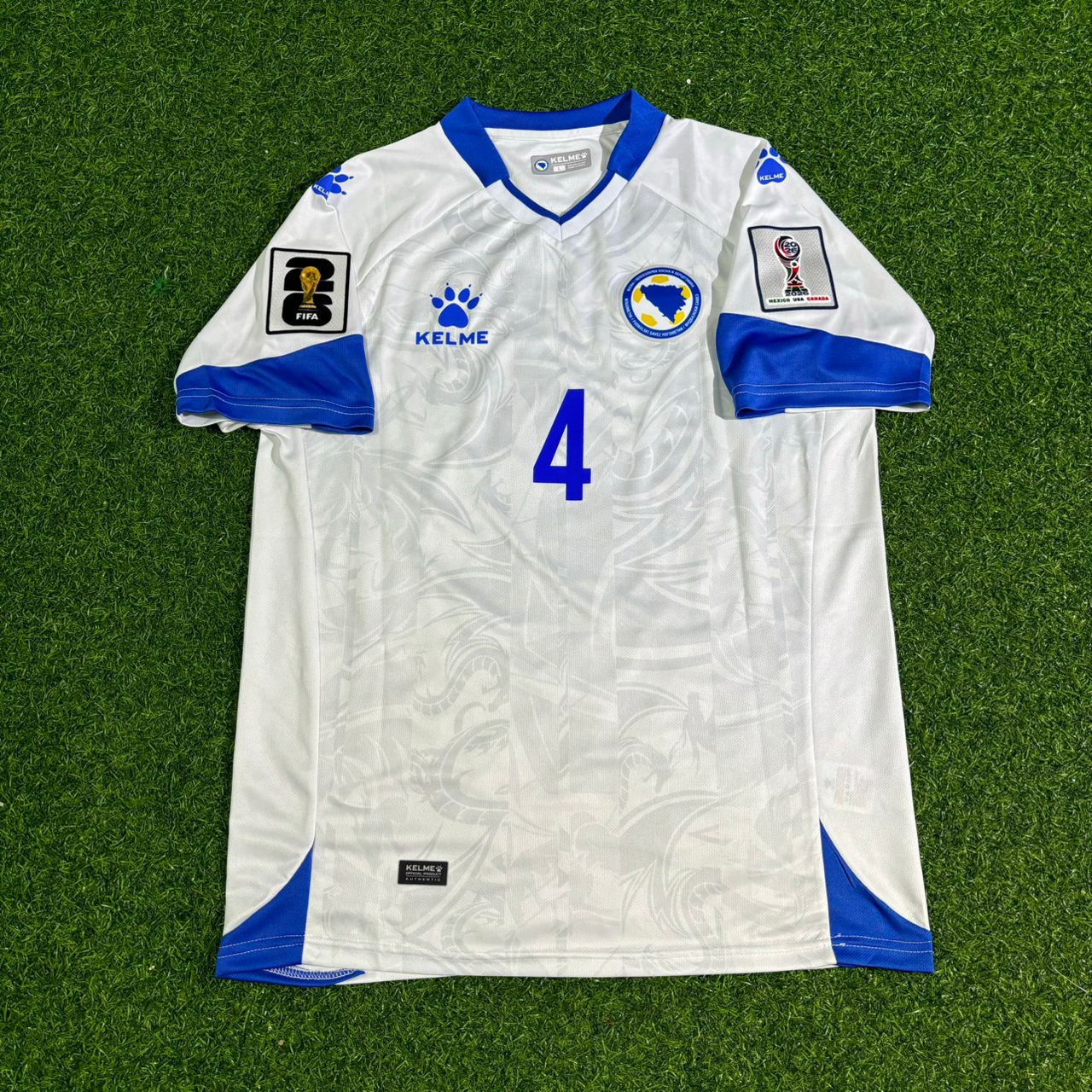 Bosnia and Herzegovina World Cup 2026 Tarik Muharemovic Away White Football Jersey
