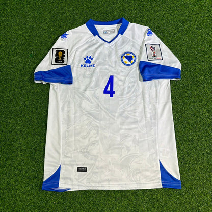 Bosnia and Herzegovina World Cup 2026 Tarik Muharemovic Away White Football Jersey