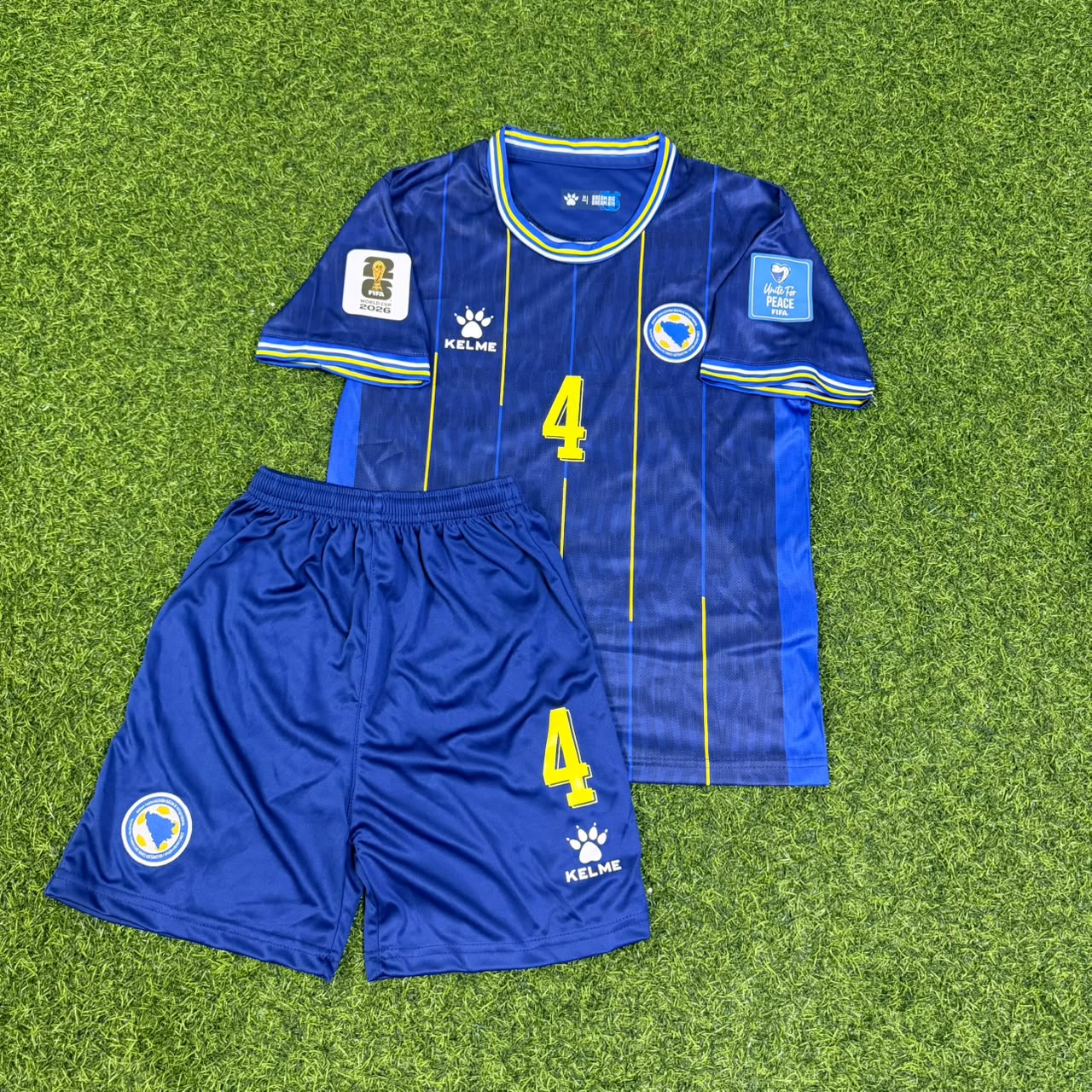 Tarik Muharemovic Bosnia and Herzegovina 2026 World Cup Blue Kids Football Jersey