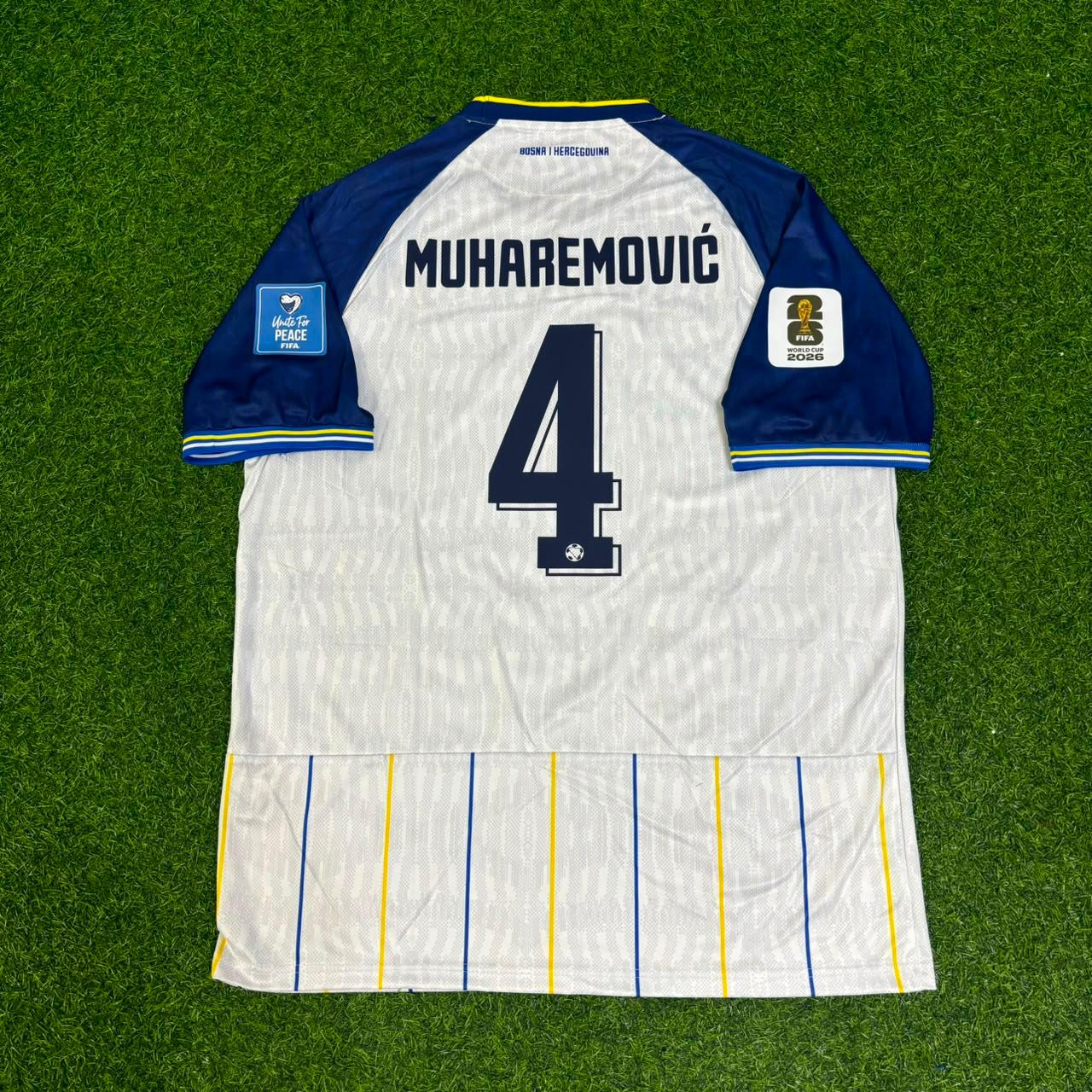 Bosnia and Herzegovina World Cup 2026 Tarik Muharemovic White Football Jersey
