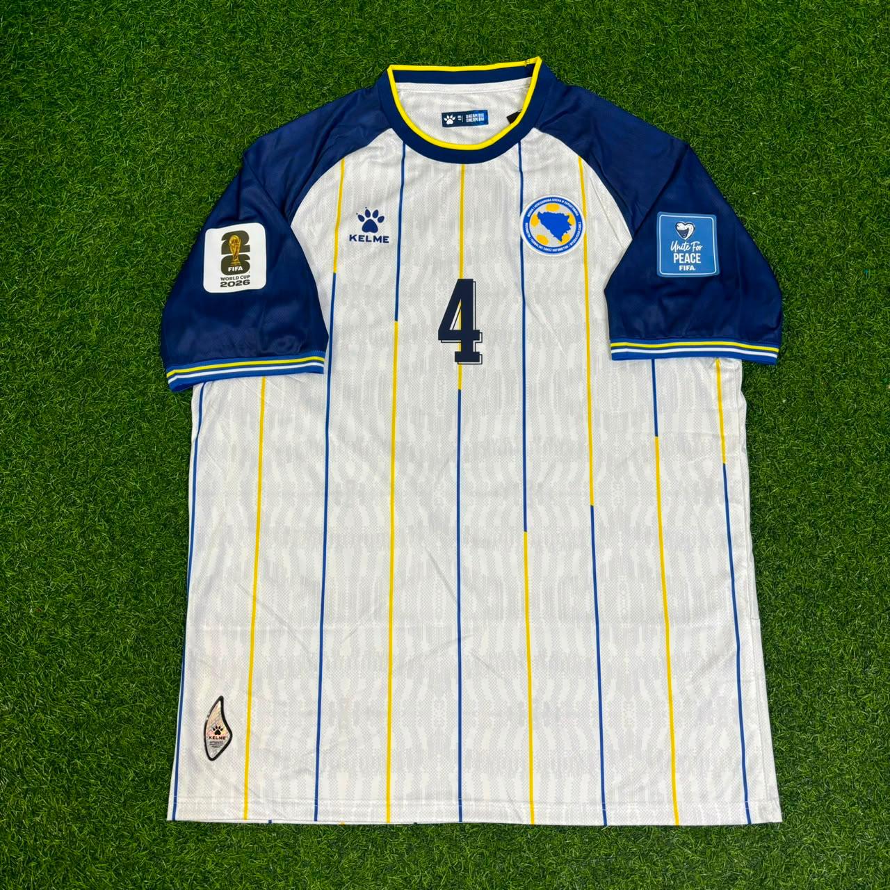 Bosnia and Herzegovina World Cup 2026 Tarik Muharemovic White Football Jersey