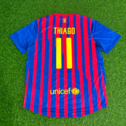 Thiago Alcantara Barcelona 2011/2012 Retro Home Football Jersey Kit