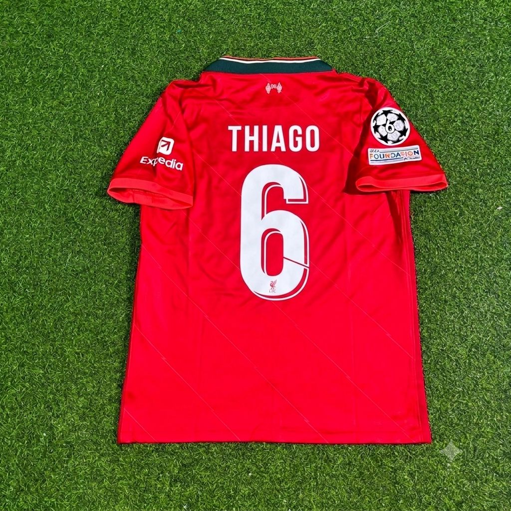 Thiago Alcantara #6 Liverpool 2022 Champions League Final Home Retro Football Jersey Kit