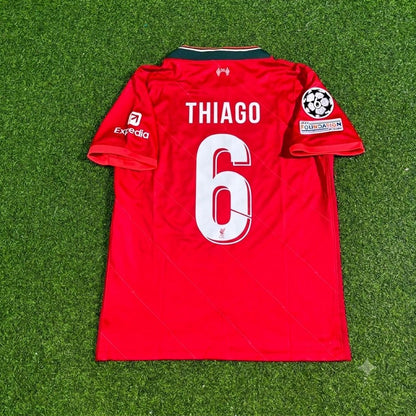 Thiago Alcantara #6 Liverpool 2022 Champions League Final Home Retro Football Jersey Kit