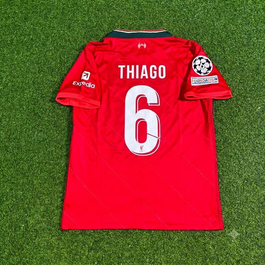 Thiago Alcantara #6 Liverpool 2022 Champions League Final Home Retro Football Jersey Kit
