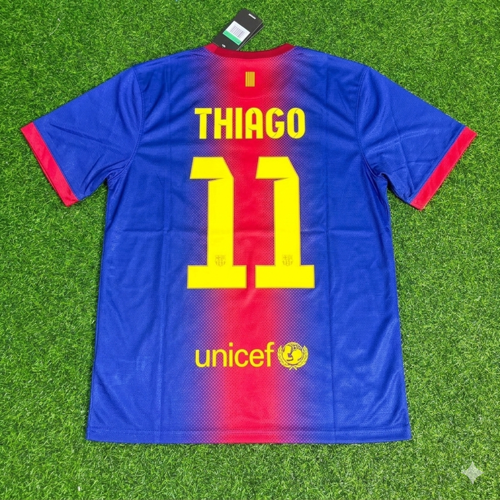 Thiago Alcantara Barcelona 2012/2013 Retro Home Football Jersey Kit