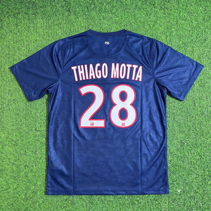 Thiago Motta #28 PSG 2012/2013 Season Home Blue Retro Football Jersey Trikot Maillot