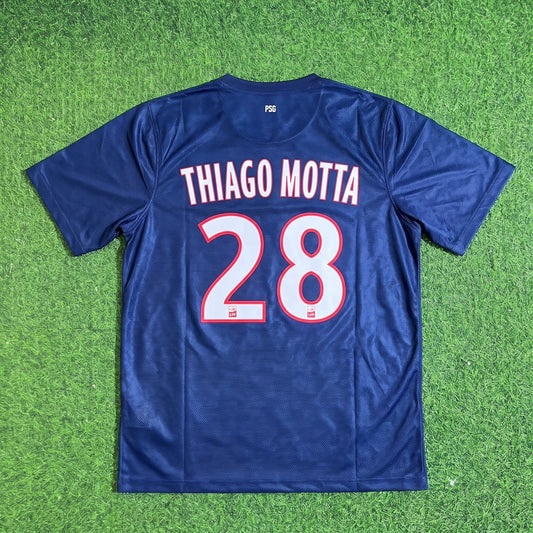 Thiago Motta #28 PSG 2012/2013 Season Home Blue Retro Football Jersey Trikot Maillot