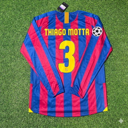 Thiago Motta Barcelona 2006 Final Retro Football Jersey Kit