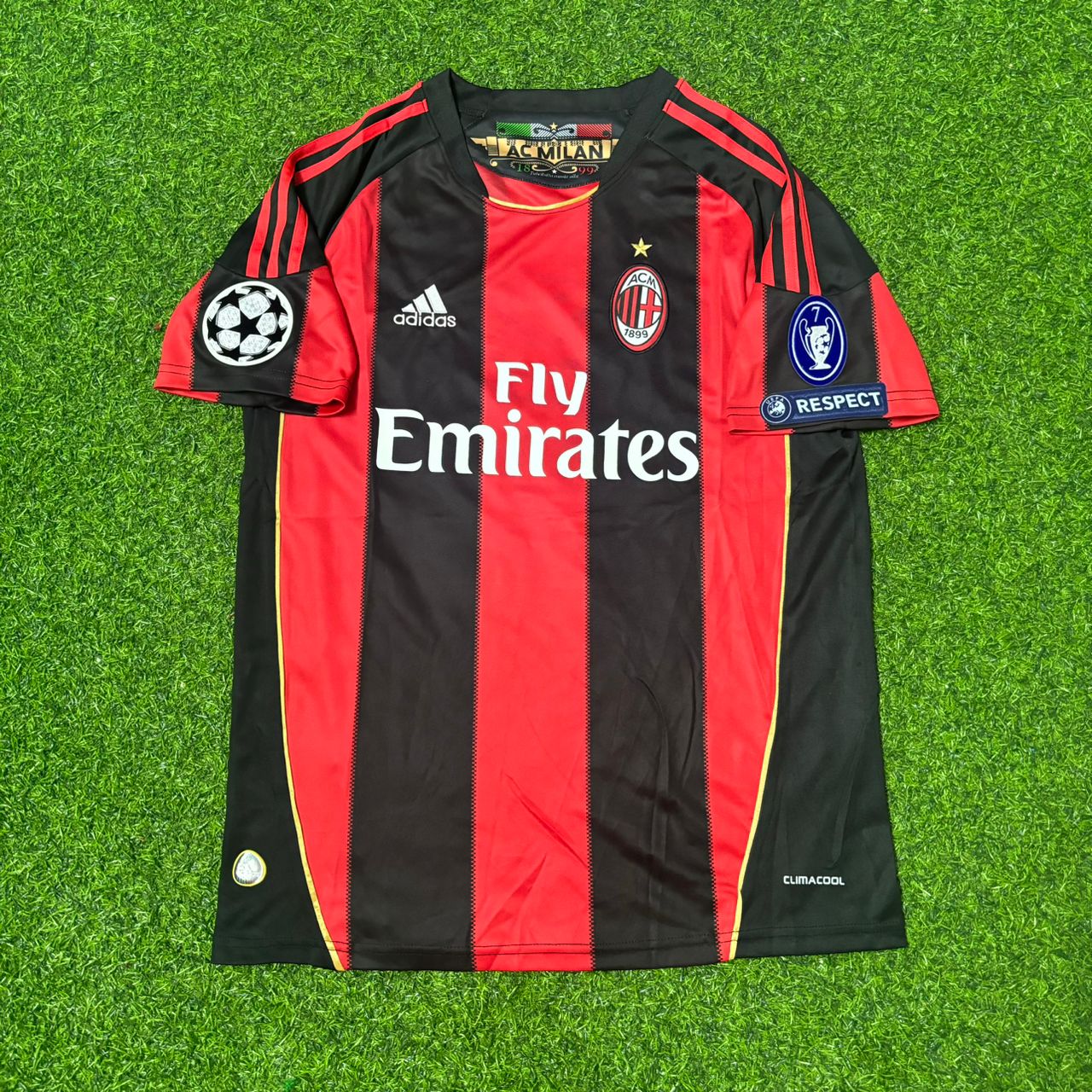 Thiago Silva #33 AC Milan 2010-2011 Home Retro Football Jersey Kit