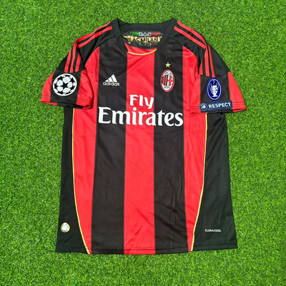 Thiago Silva #33 AC Milan 2010-2011 Home Retro Football Jersey Kit