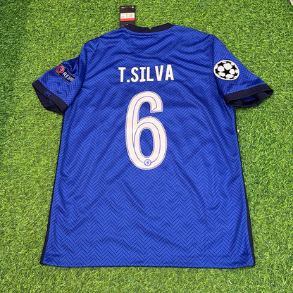 Thiago Silva 6- Chelsea 2021 Champions League Final Blue Retro Football Jersey Collection