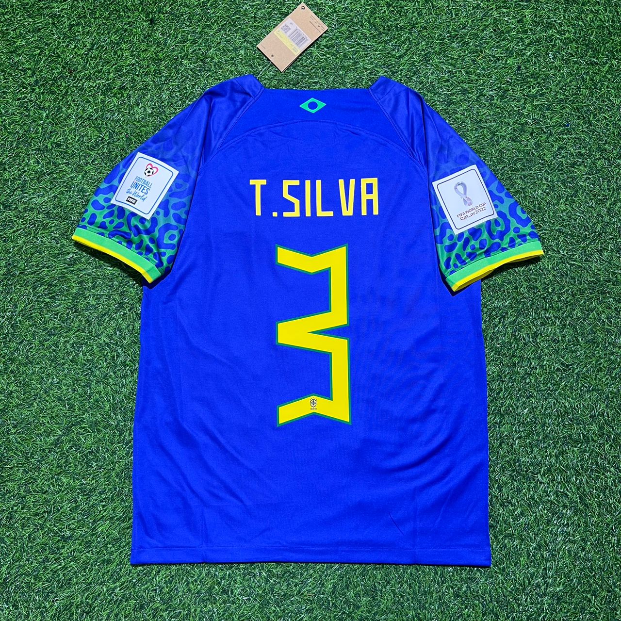 Brazil World Cup 2022 Thiago Silva Retro Football Jersey