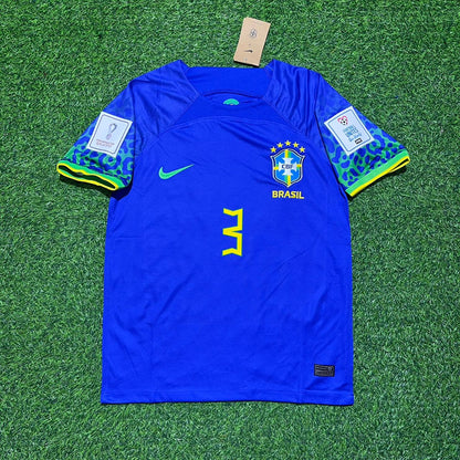Brazil World Cup 2022 Thiago Silva Retro Football Jersey