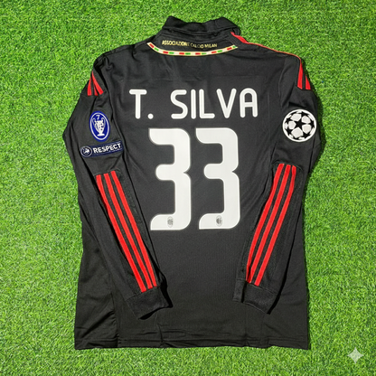 Thiago Silva AC Milan 2011/12 Red & Black Retro Football Jersey Collection