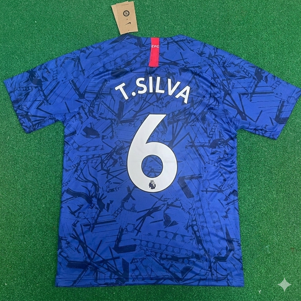 Thiago Silva #6 Chelsea 2019 2020 Blue Retro Football Jersey Kit