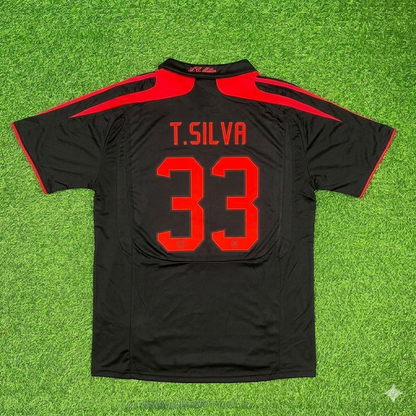Thiago Silva AC Milan Black Retro Third Football Jersey Kit