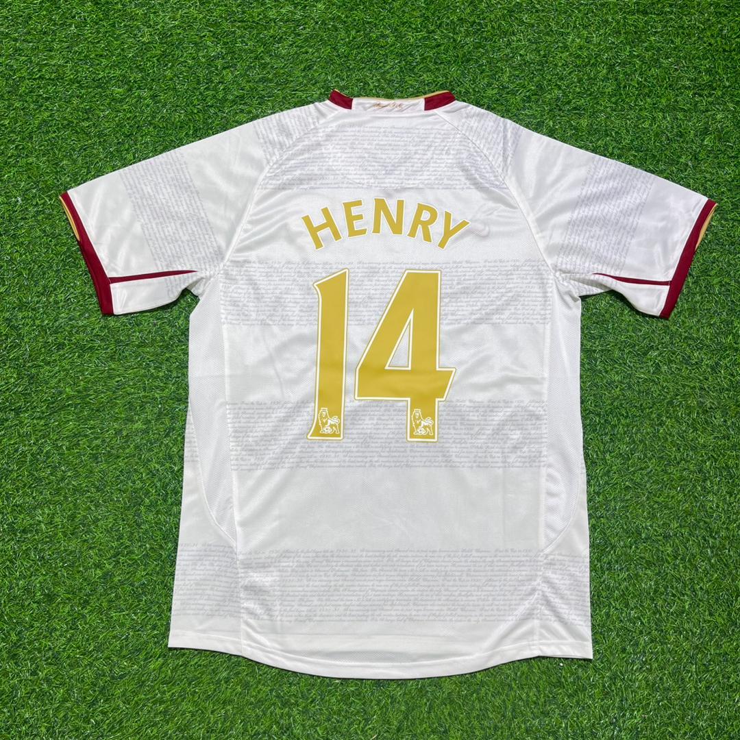 Thierry Henry #14 Arsenal 2004 2005 Away Retro White Football Jersey