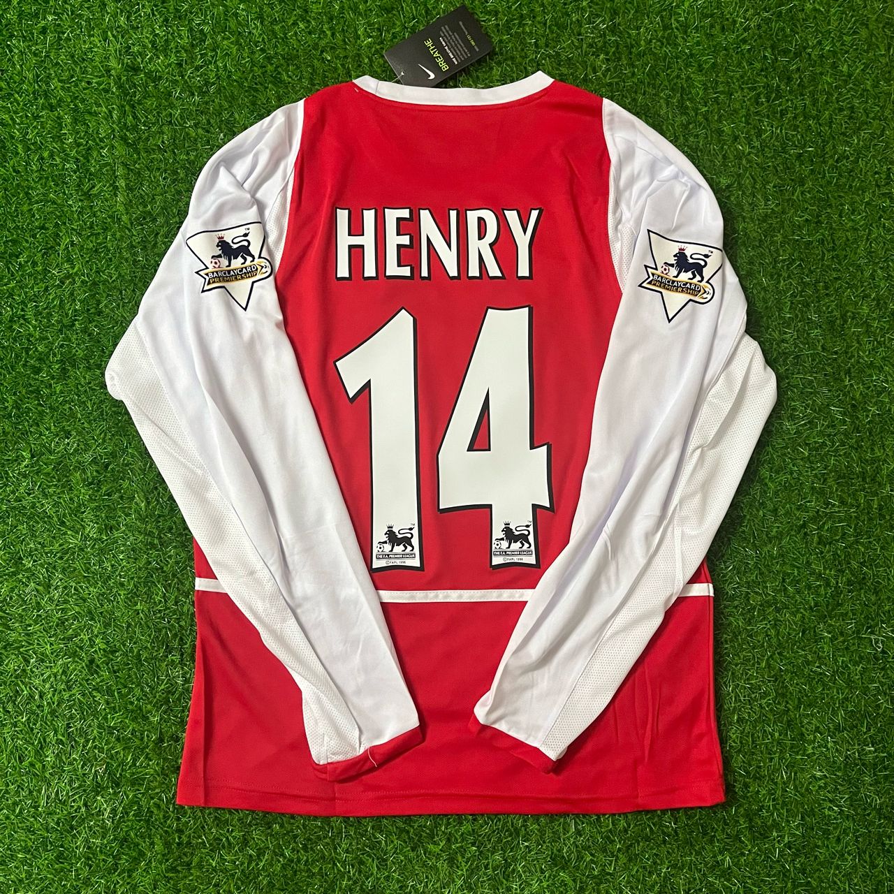 Thierry Henry 14 - Arsenal o2 2002 Retro Long Sleeve Football Jersey K ...