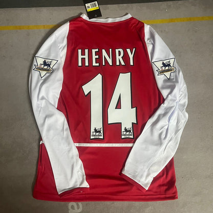 Thierry Henry 14 - Arsenal o2 2002 Retro Long Sleeve Football Jersey Kit