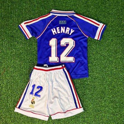 Thierry Henry 14 - France 1998 Kids Football Jersey Kit