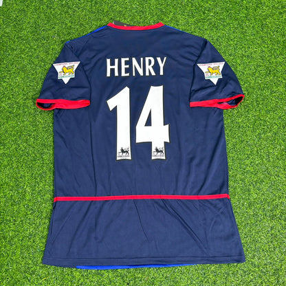 Thierry Henry 14- Arsenal 2002-2004 Black Blue o2 Retro Football Jersey Kit
