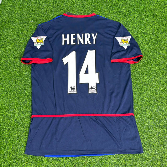 Thierry Henry 14- Arsenal 2002-2004 Black Blue o2 Retro Football Jersey Kit