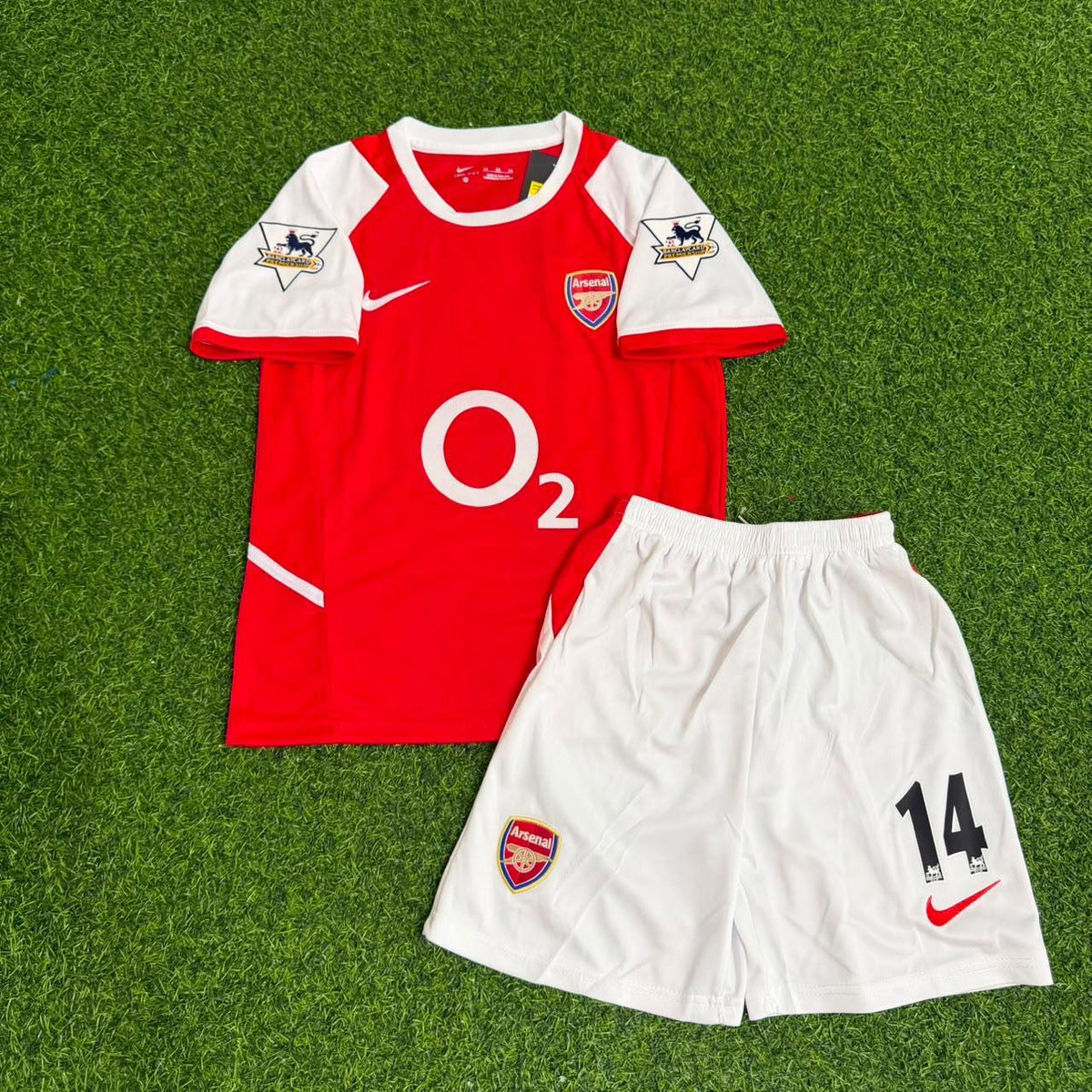 Thierry Henry 14 Arsenal 2002/03 EPL Patch Home Retro Kids Football Jersey