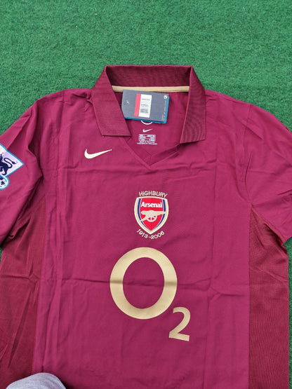 Thierry Henry Arsenal 2006 Highbury Burguny Retro Football Jersey Kit