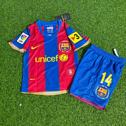 Thierry Henry Barcelona 2007/2008 Retro Kids Football Jersey Kit
