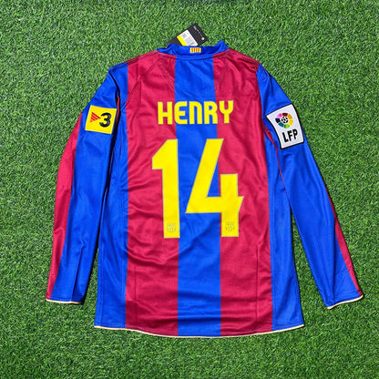 Thierry Henry Barcelona 2007 Retro Football Jersey Kit