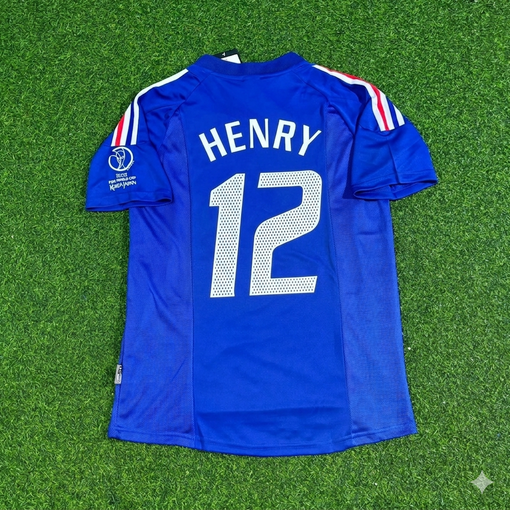 France World Cup 2002 Thierry Henry #12 Retro Football Jersey