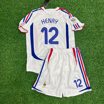 France World Cup 2006 Thierry Henry Retro Kids Football Jersey Kit