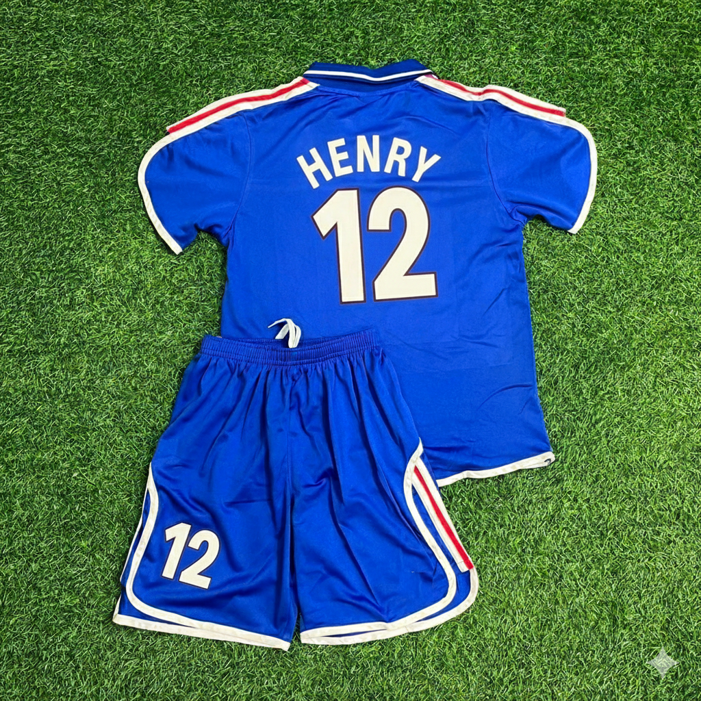 France EURO 2000 Thierry Henry 12- 2002 Retro Kids Football Jersey