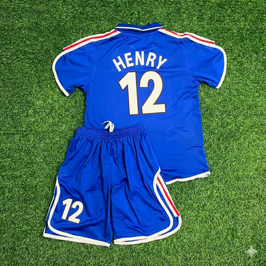 France EURO 2000 Thierry Henry 12- 2002 Retro Kids Football Jersey