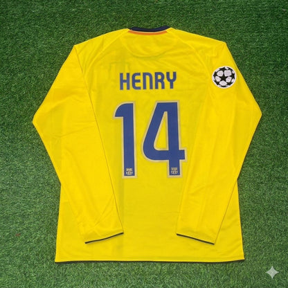 Thierry Henry FC Barcelona 08/09 Season Yellow Away Retro Football Jersey