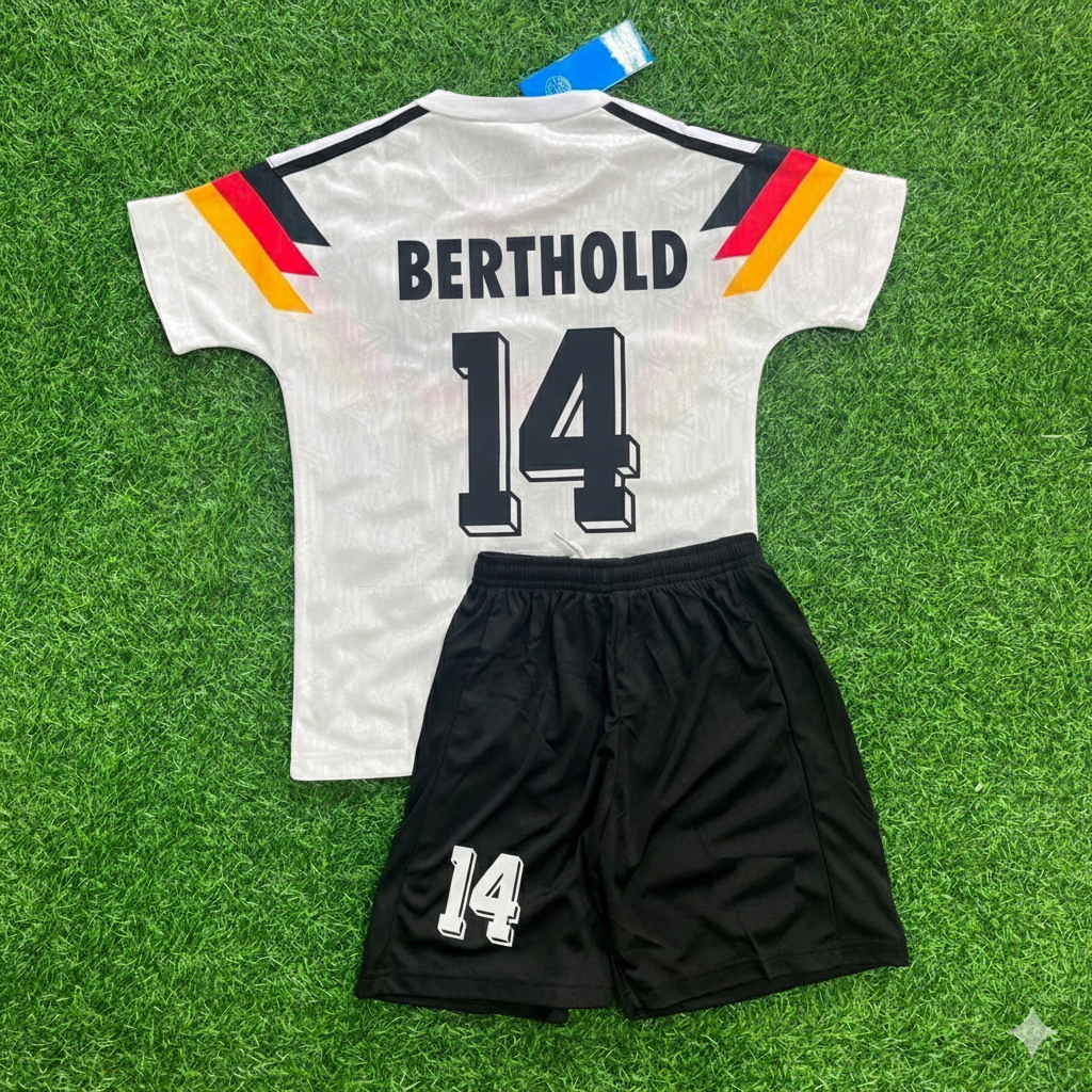 Germany World Cup 1990 Thomas Berthold 14- Deutschland Retro Kids Football Jersey - Deutschland Retro Kinder WM 1990