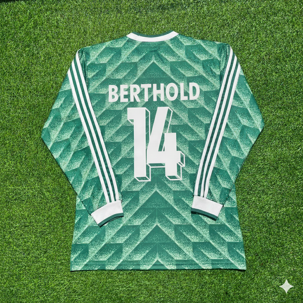 Germany World Cup 1990 Thomas Berthold Green Long Sleeve Football Jersey