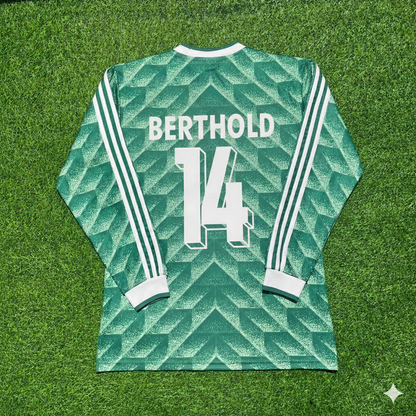 Germany World Cup 1990 Thomas Berthold Green Long Sleeve Football Jersey