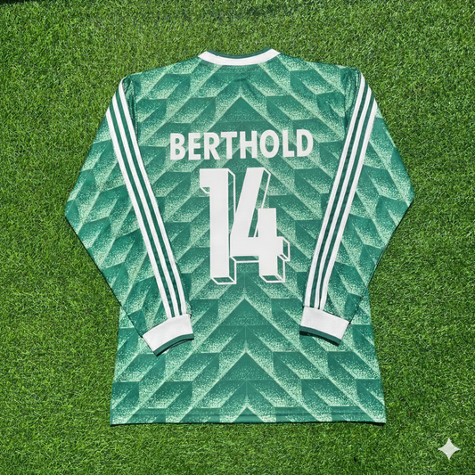 Germany World Cup 1990 Thomas Berthold Green Long Sleeve Football Jersey