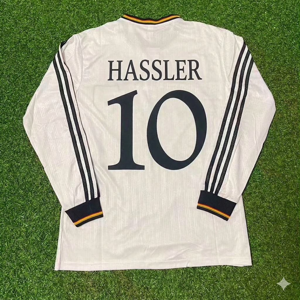 Germany EURO 1996 Thomas Hässler #10 Final Home Long Sleeve Retro Football Jersey Kit