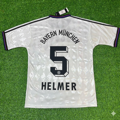 Thomas Helmer Bayern Munich 1997 1998 Away White Retro Football Jersey Kit