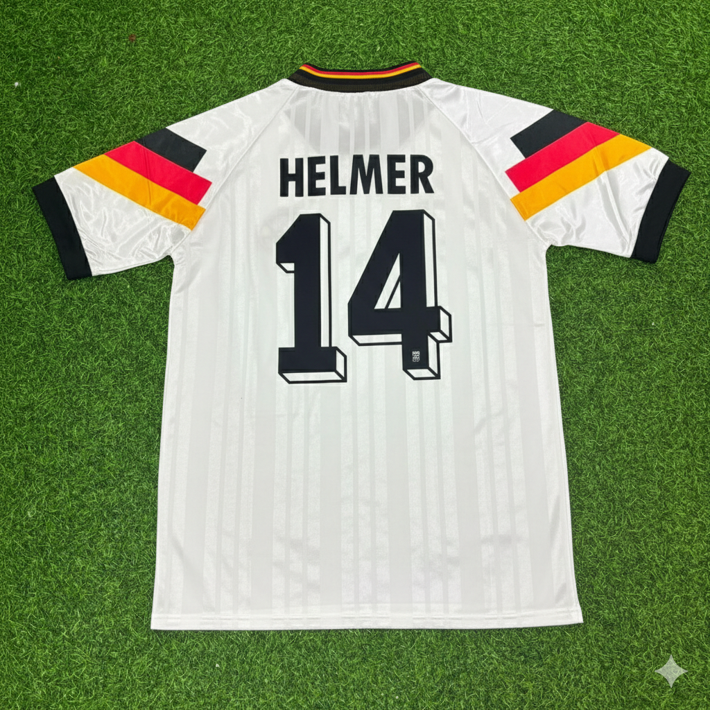 Thomas Helmer Germany 1992 Retro Football Jersey Kit