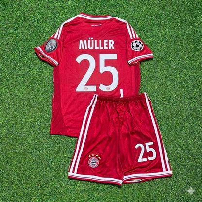 Thomas Müller #25 Bayern Munich 2013 Champions League Final Kids Retro Kit Jersey