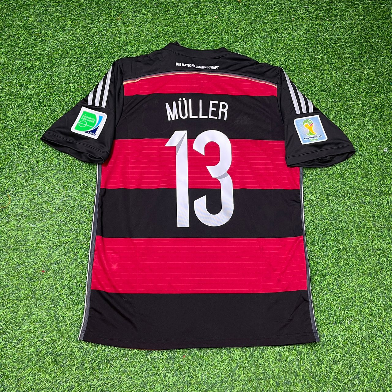 Germany World Cup 2014 Thomas Müller Deutschland Brazil Black Red Retro Football Jersey