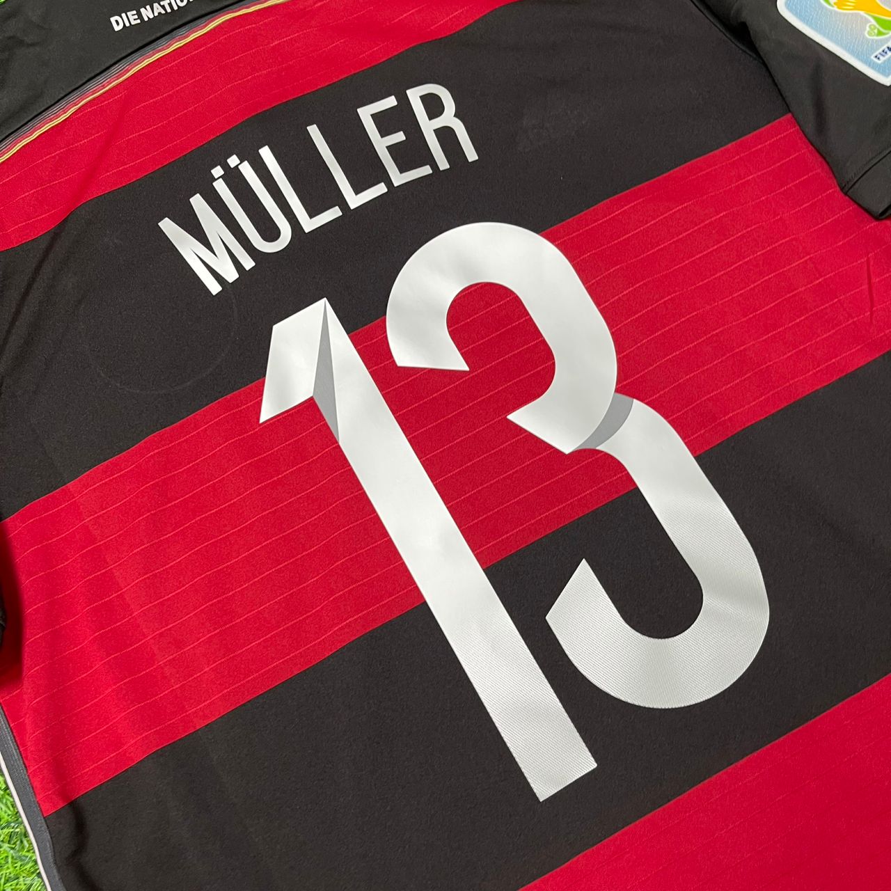 Germany World Cup 2014 Thomas Müller Deutschland Brazil Black Red Retro Football Jersey